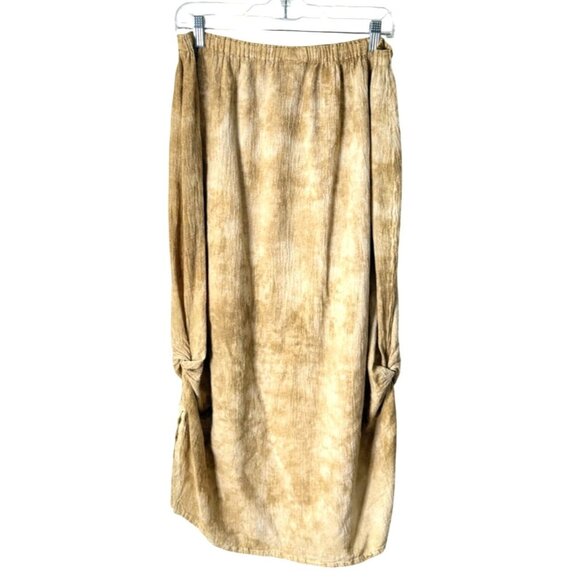 Oh My Gauze Womens Skirt Elastic Waist Boho Tan Tie-Dye Cotton Size 2 / Medium - Picture 1 of 6